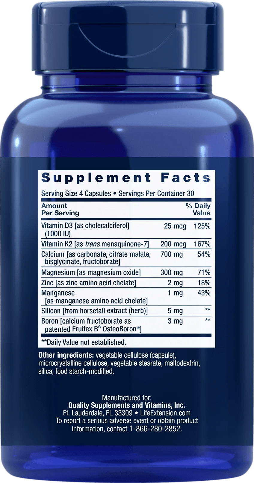 Life Extension Bone Restore with Vitamin K2 - 120 Capsules