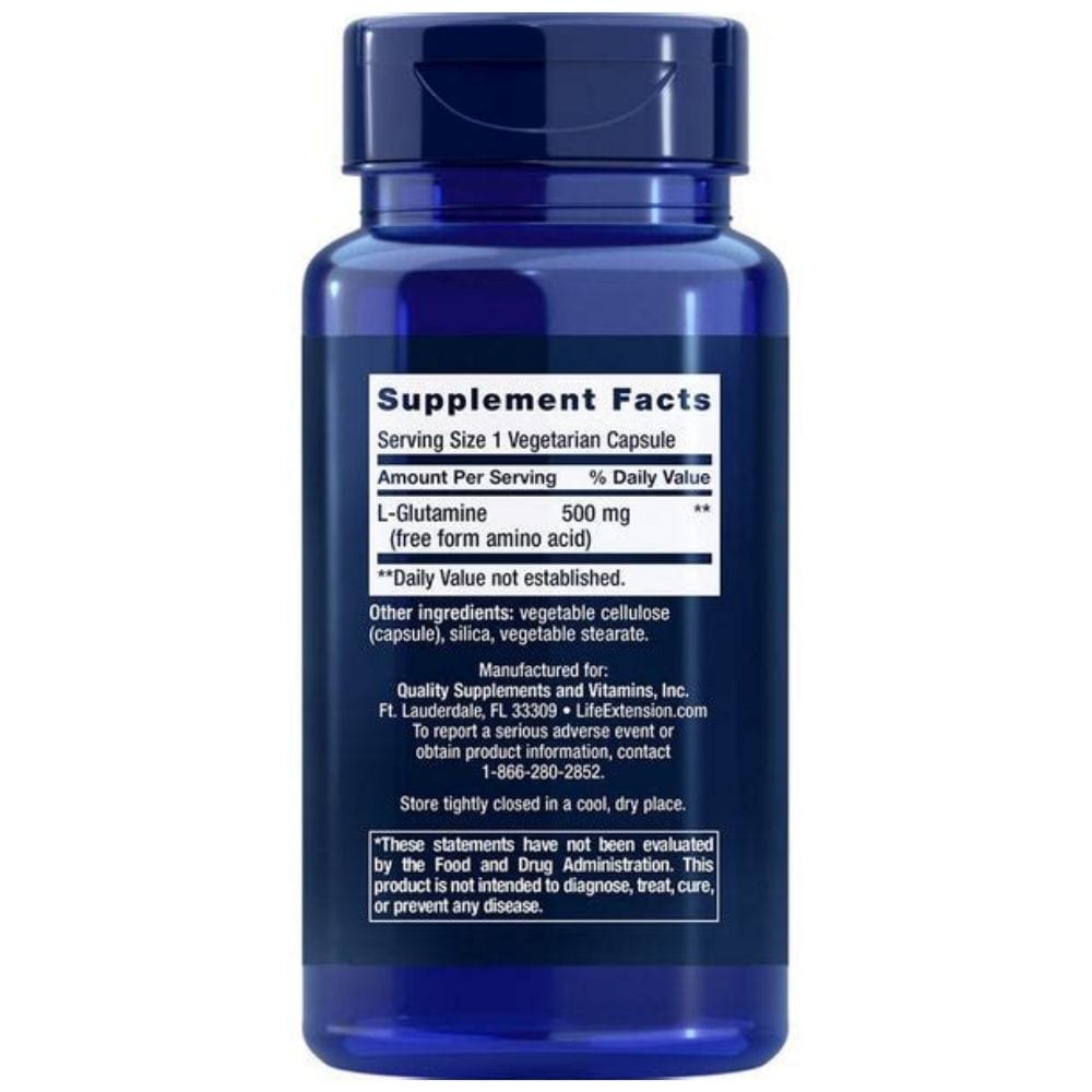 Life Extension L-Glutamine 500 mg - 100 Veg Capsules