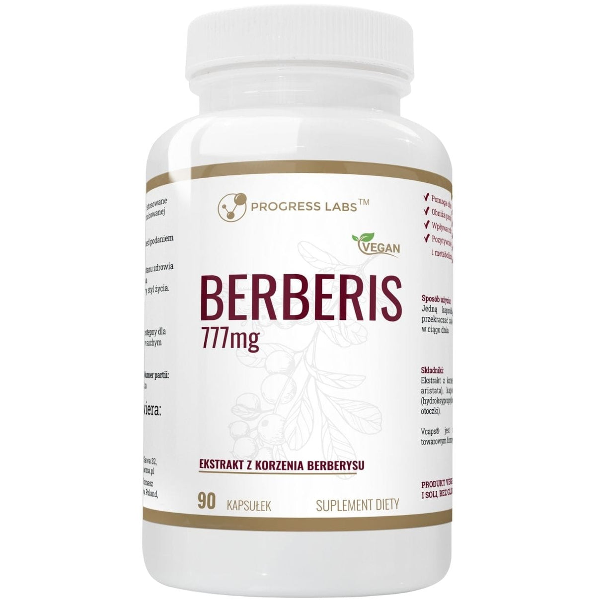 Progress Labs Berberis 777 mg Barberry - 90 Capsules