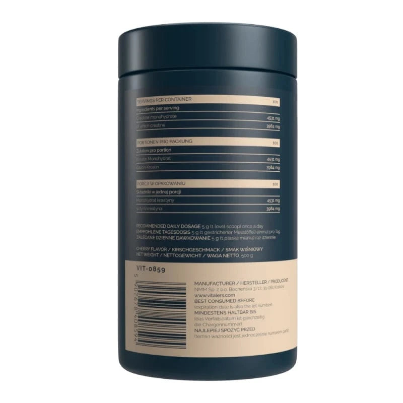 Vitaler's Sport Micronized Creatine Monohydrate 5000 mg, Cherry - 500 g