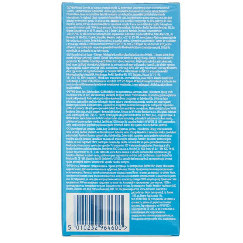 Durex Extra Safe Thicker Condoms - 12 pieces