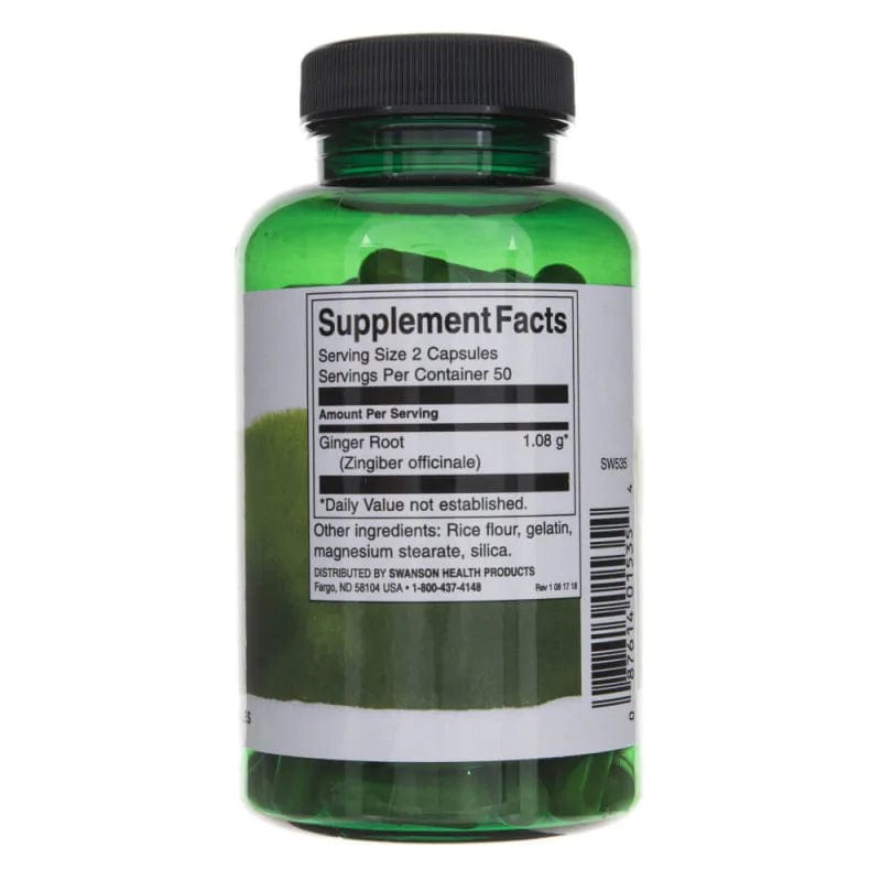 Swanson Ginger Root 540 mg - 100 Capsules