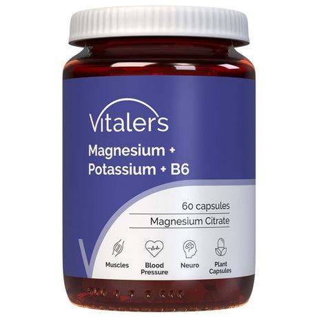 Vitaler's Magnesium 100 mg + Kalium 150 mg + Vitamin B6 6 mg - 60 kapsler
