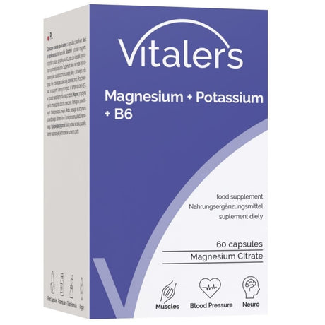 Vitaler's Magnesium 100 mg + Kalium 150 mg + Vitamin B6 6 mg - 60 kapsler