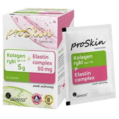 Aliness proSkin Fish Collagen 5 g + Elastin Complex 50 mg, Cherry - 30 Sachets