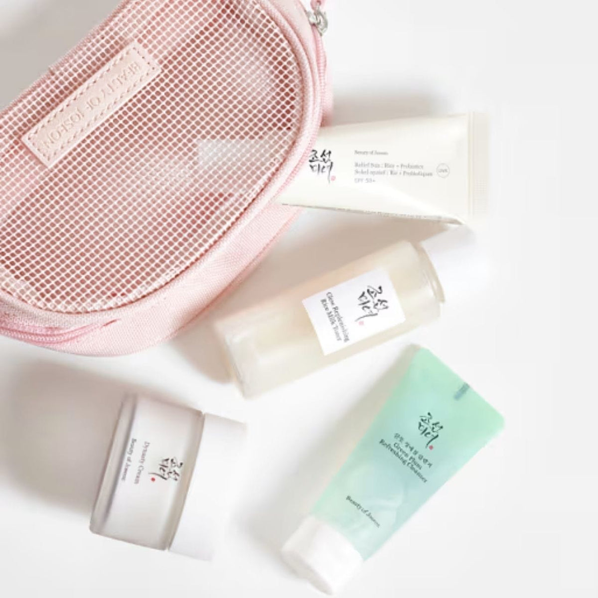 Beauty of Joseon Glow Skin Essential Kit Illuminating Face Travel Set + Pouch - 4 Pieces