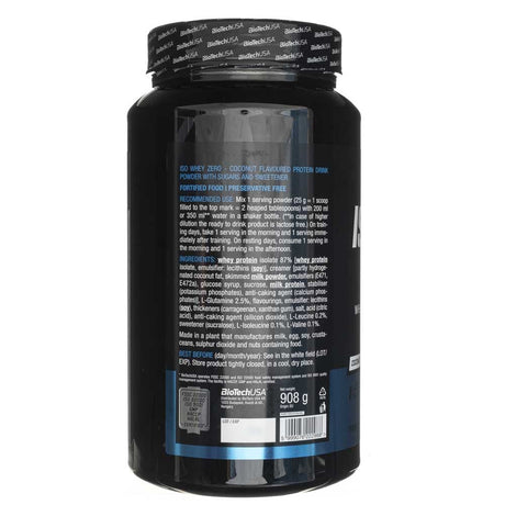 BioTech USA Iso Whey Zero, Coconut Flavoured - 908 g