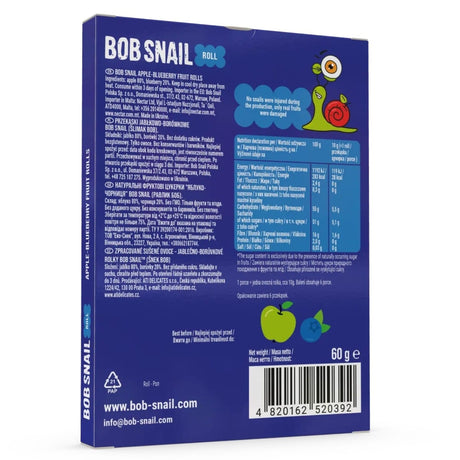 Bob Snail Apple & Blueberry Snack with No Added Sugar - 60 g