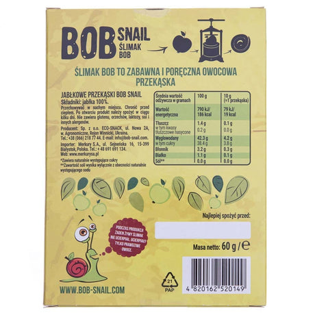 Bob Snail Rollsy Fruit, Apple - 60 g