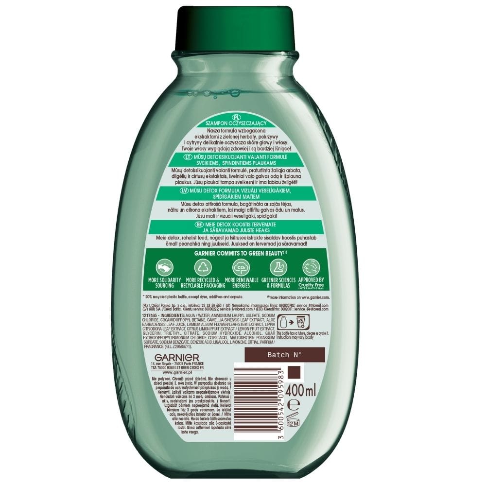 Garnier Botanic Therapy Cleansing Shampoo with Green Tea - 400 ml