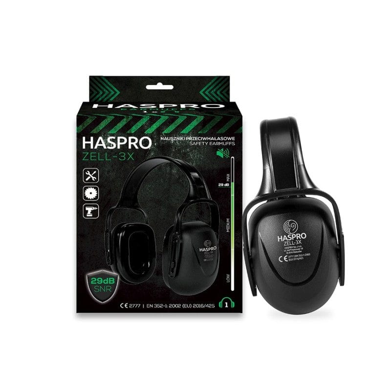 Haspro ZELL-3X Protective Earmuffs - Black