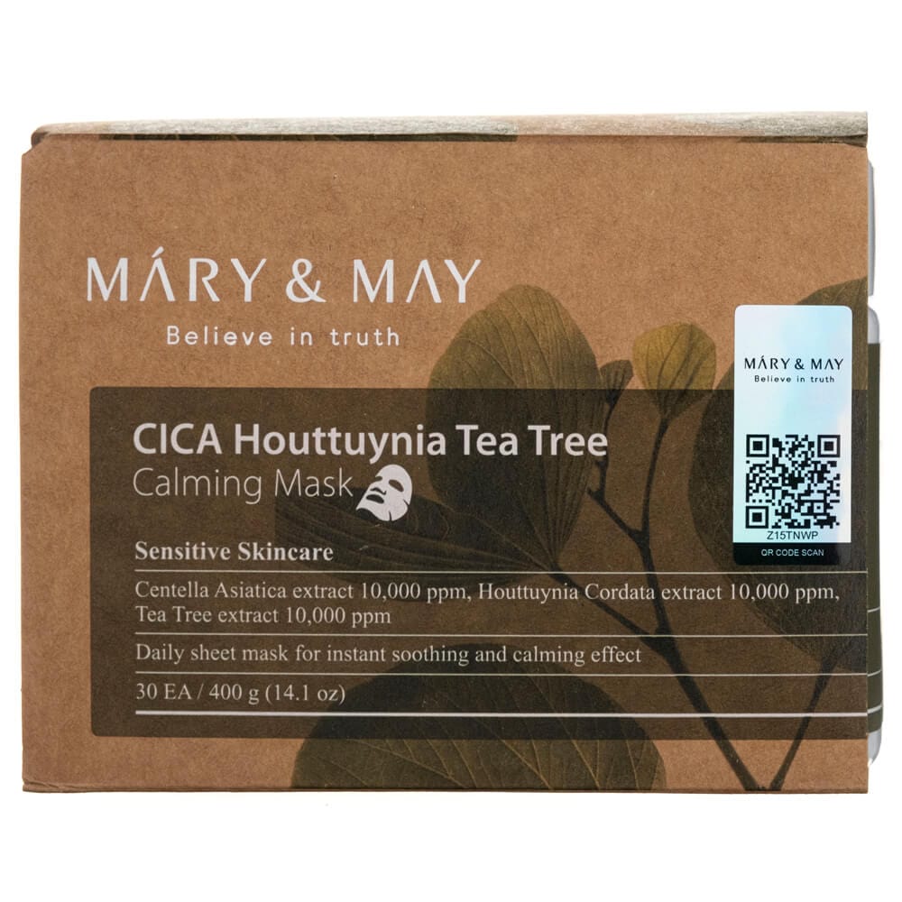 Mary&May CICA Houttuynia Tea Tree Calming Mask - 30 pieces