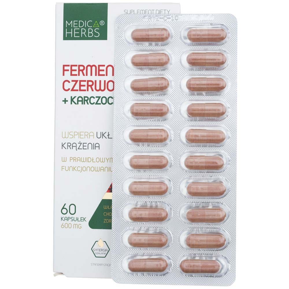 Medica Herbs Fermented Red Rice + Artichoke 260 mg - 80 Capsules