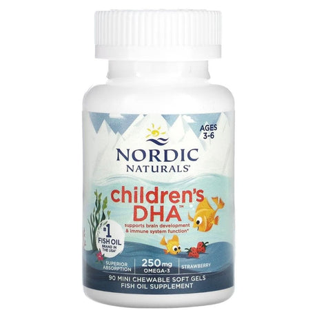 Nordic Naturals Children's DHA 250 mg, Strawberry - 90 Mini Softgels