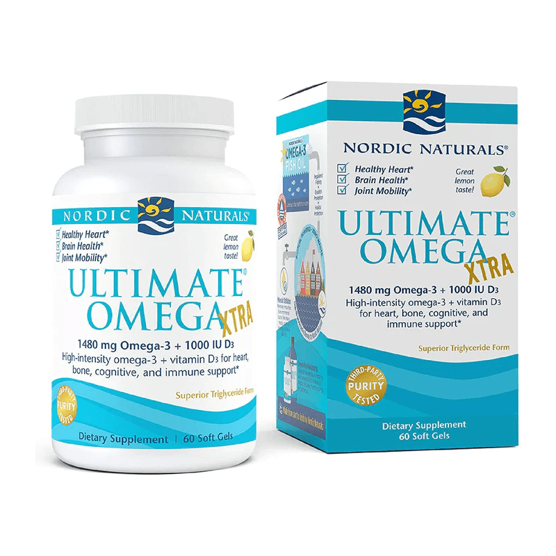 Nordic Naturals Ultimate Omega Xtra + D3, Lemon - 60 Softgels