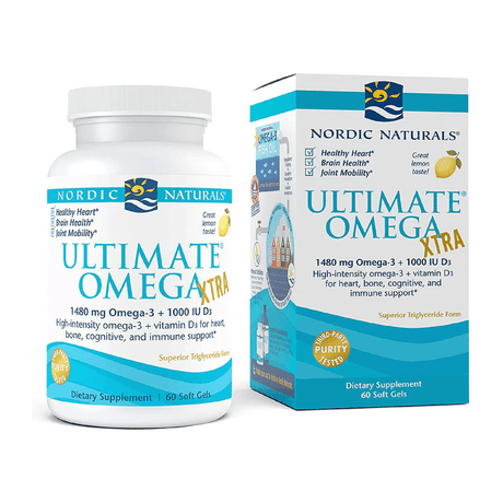 Nordic Naturals Ultimate Omega Xtra + D3, Lemon - 60 Softgels