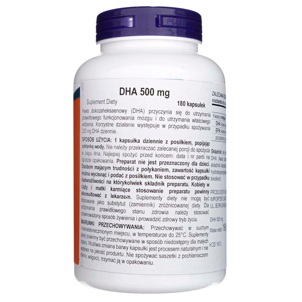 Now Foods DHA-500 Double Strength - 180 Softgels