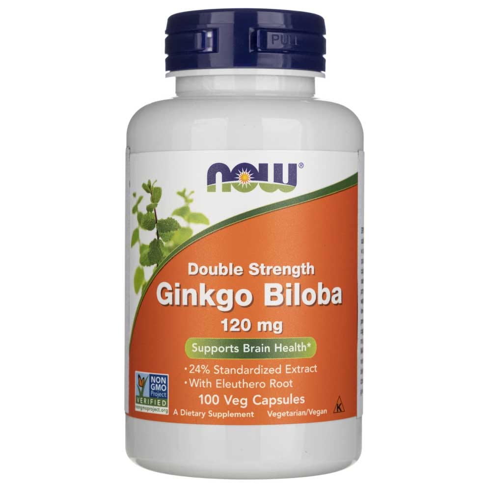 Now Foods Double Strength Ginkgo Biloba 120 mg - 100 Veg Capsules