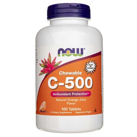 Now Foods Vitamin C-500 Orange Chewable - 100 Tablets