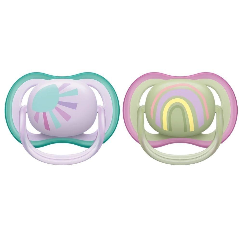 Philips Avent Ultra Air Pacifier, 0-6 Months, Girl - 2 Pieces