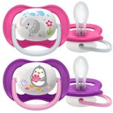 Philips Avent Ultra Air Pacifier, 6-18 m, Girl - 2 Pieces