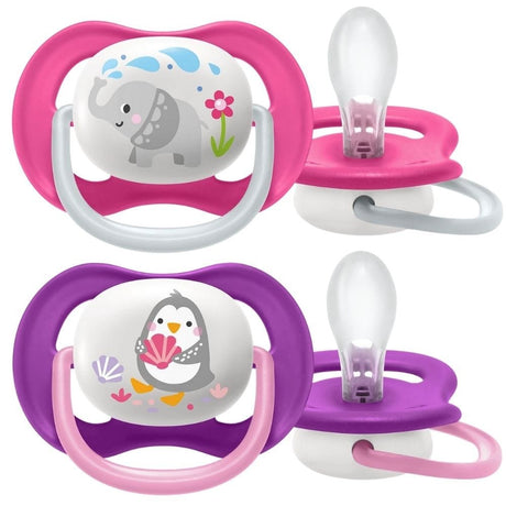 Philips Avent Ultra Air Pacifier, 6-18 m, Girl - 2 Pieces