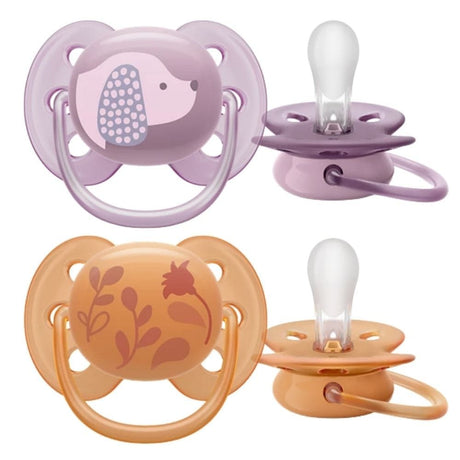 Philips Avent Ultra Soft Pacifier, 6-18 Months, Girl - 2 Pieces