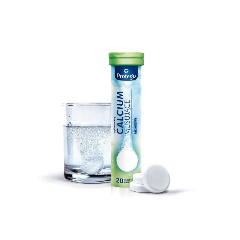 Calcium Effervescent Protego - Boîte De 20 Comprimés Effervescents, Marque Salvum, Neuf Sous Blister