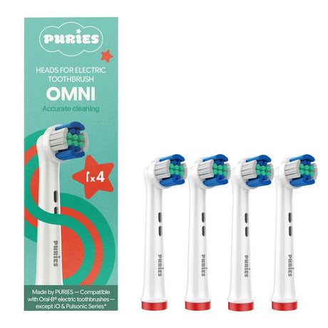 Puries Omni Electric Toothbrush Heads for Oral-B - 4 Pieces