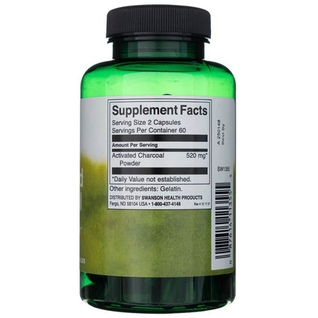 Swanson Activated Charcoal 260 mg - 120 Capsules