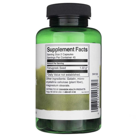 Swanson Fenugreek Seed 610 mg - 90 Capsules