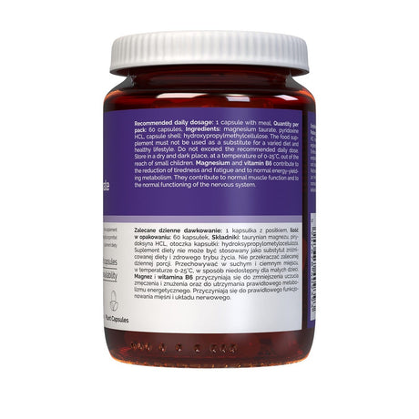 Vitaler's Magnesium Taurate 600 mg + Vitamin B6 6 mg - 60 Capsules