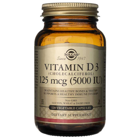 Solgar Vitamin D3 125 mcg (5000 IU) - 120 Veg Capsules