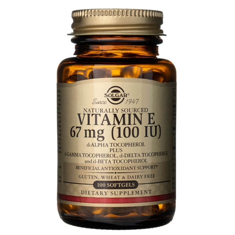 Solgar Vitamin E 67 mg (100 IU) (d-Alpha Tocopherol) - 100 Softgels