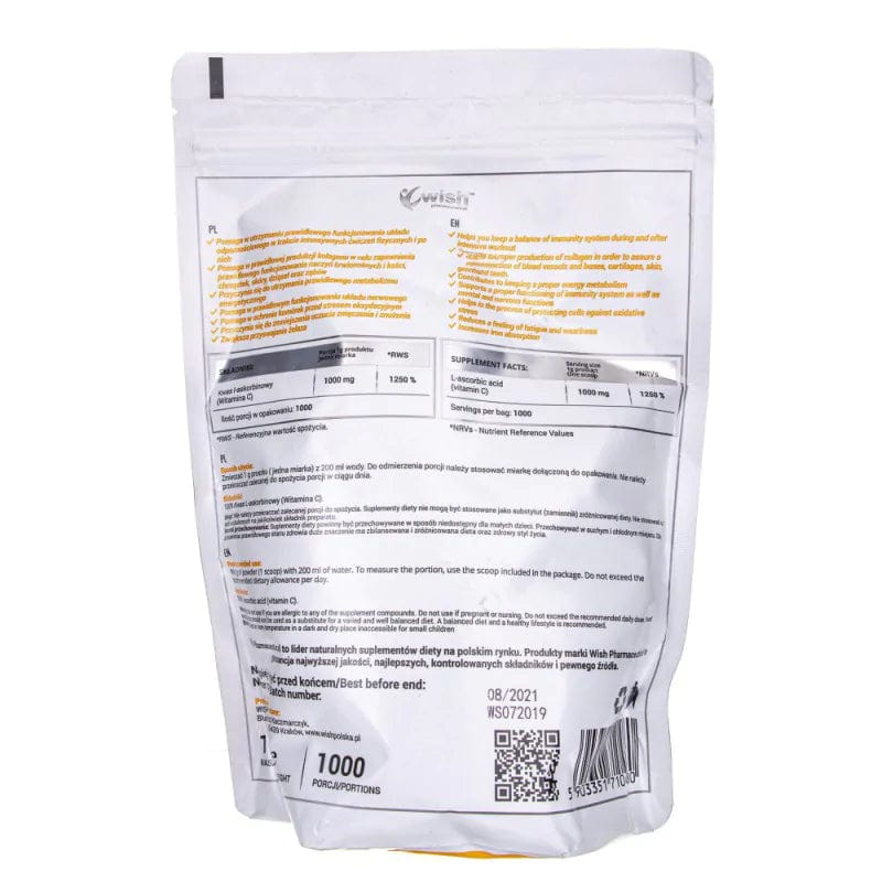 Wish Vitamin C L-Ascorbic Acid 1000 mg - 1000 g